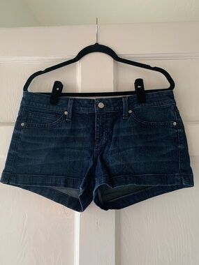 Guess Low Rise Dark Indigo Wash Denim Shorts Stretch Pockets Size 31 Y2k